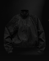 THE DAZZLED TRACK JACKET IN BLACK SHINNY