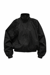 THE DAZZLED TRACK JACKET IN BLACK SHINNY