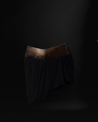 THE RAW DRAPERY SKIRT IN COWHIDE