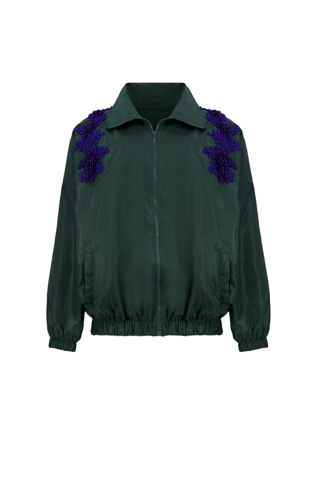THE DAZZLED TRACK JACKET IN OLIVE Hover Image