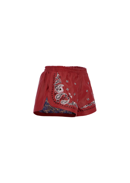 THE PAISLEY RUNNER SHORTS IN RED Main Image