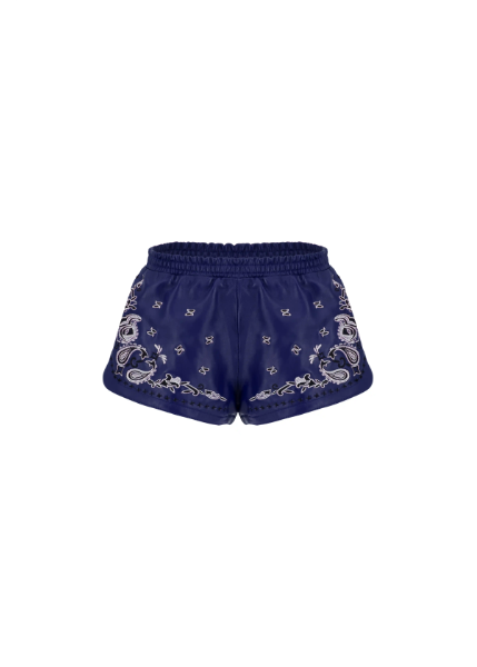 THE PAISLEY RUNNER SHORTS IN BLUE Hover Image