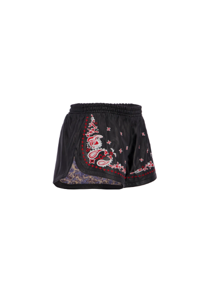 THE PAISLEY RUNNER SHORTS IN BLACK