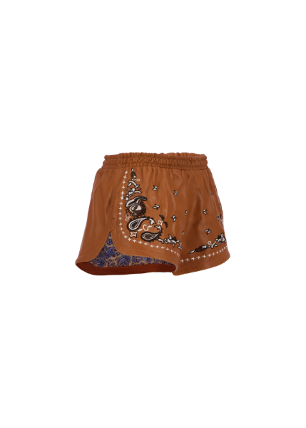 THE PAISLEY RUNNER SHORTS IN ORANGE/BEIGE Main Image