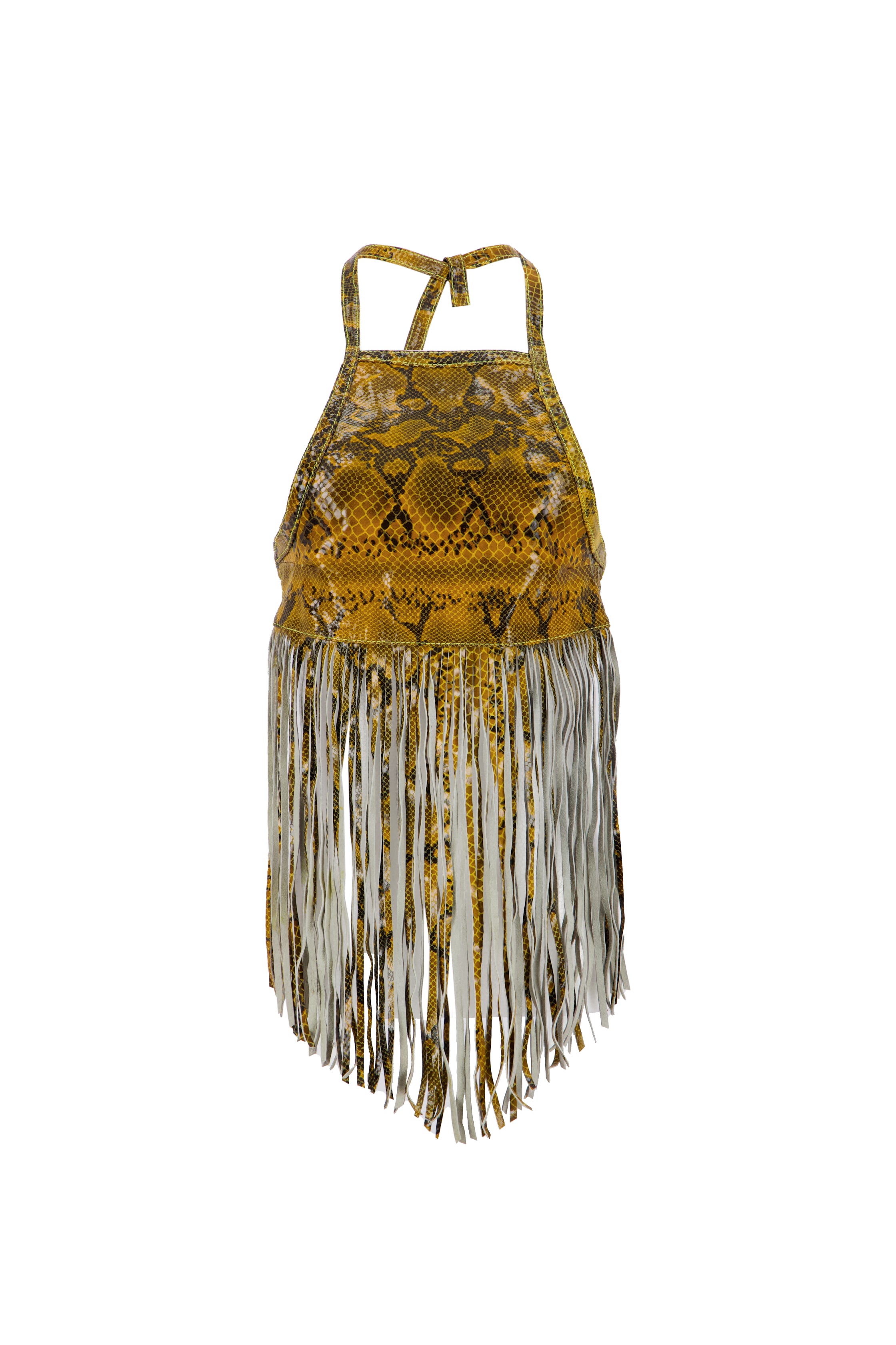 MIDNIGHT FRINGE TOP IN CROC-YELLOW