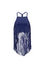 MIDNIGHT FRINGE TOP IN BLUE