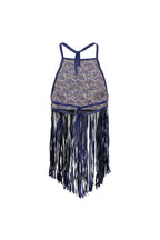 MIDNIGHT FRINGE TOP IN BLUE