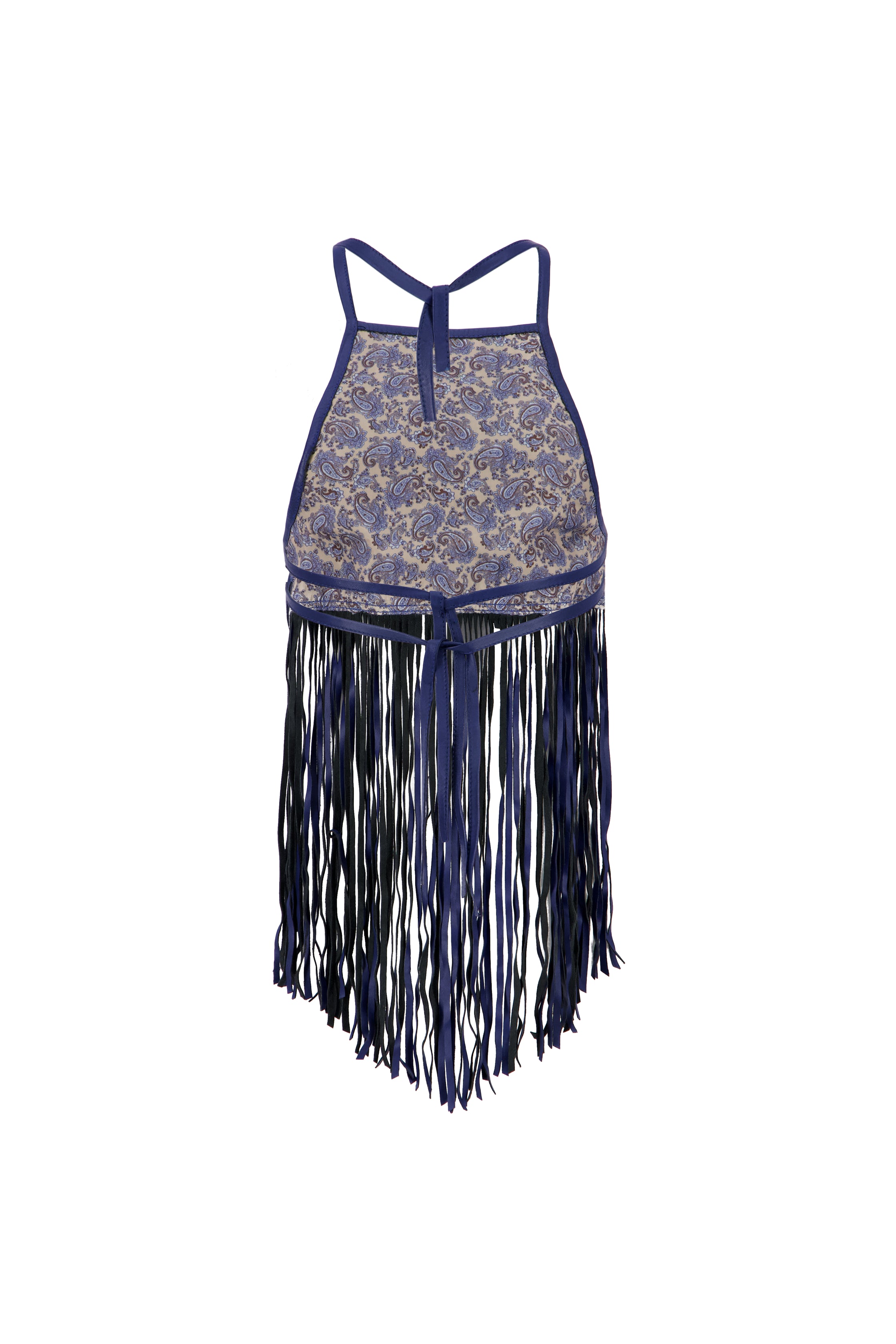 MIDNIGHT FRINGE TOP IN BLUE