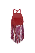 MIDNIGHT FRINGE TOP IN RED