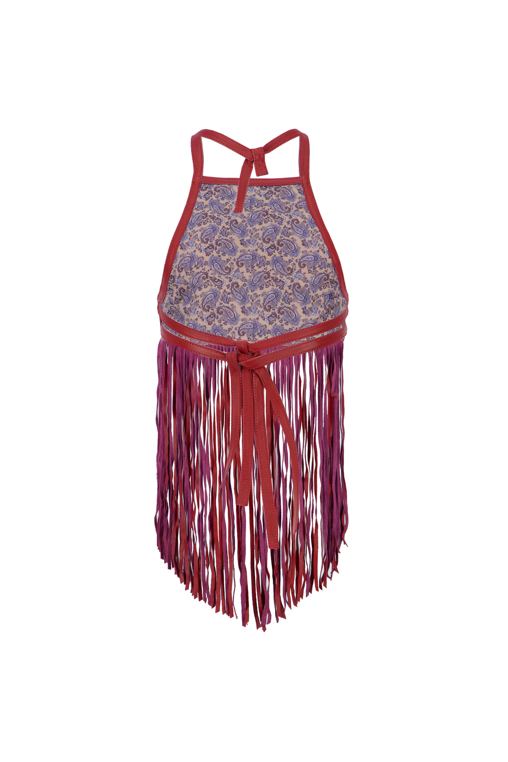 MIDNIGHT FRINGE TOP IN RED