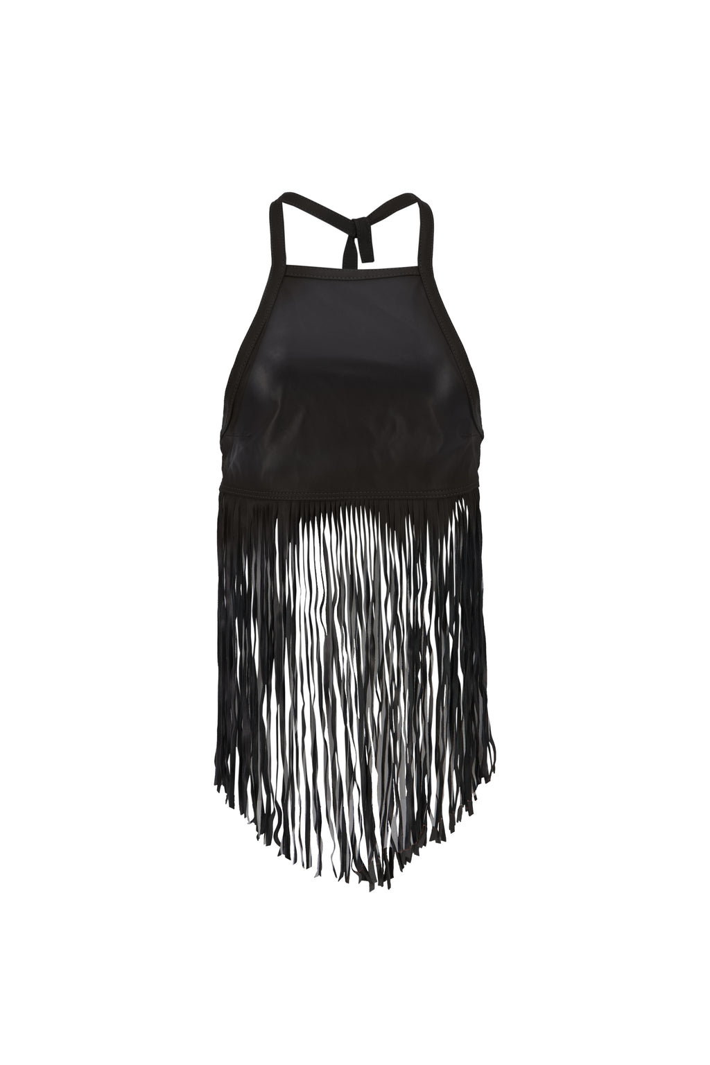 MIDNIGHT FRINGE TOP IN BLACK