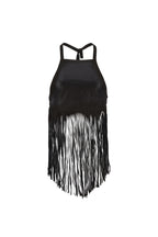 MIDNIGHT FRINGE TOP IN BLACK