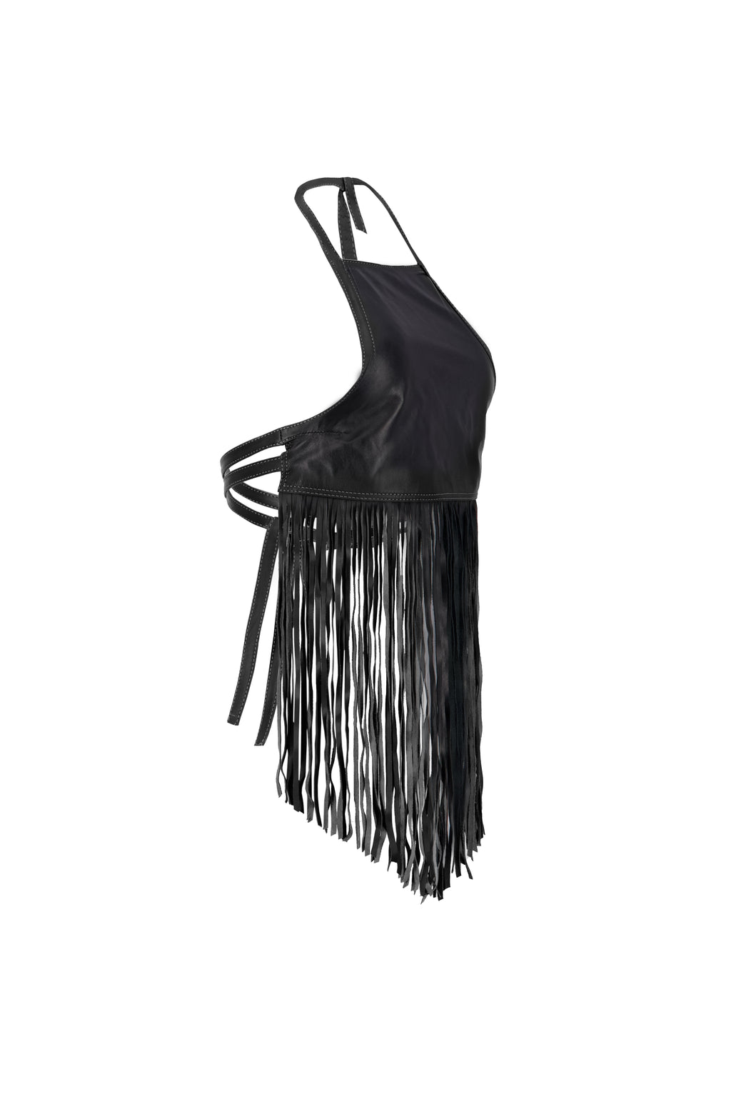 MIDNIGHT FRINGE TOP IN BLACK