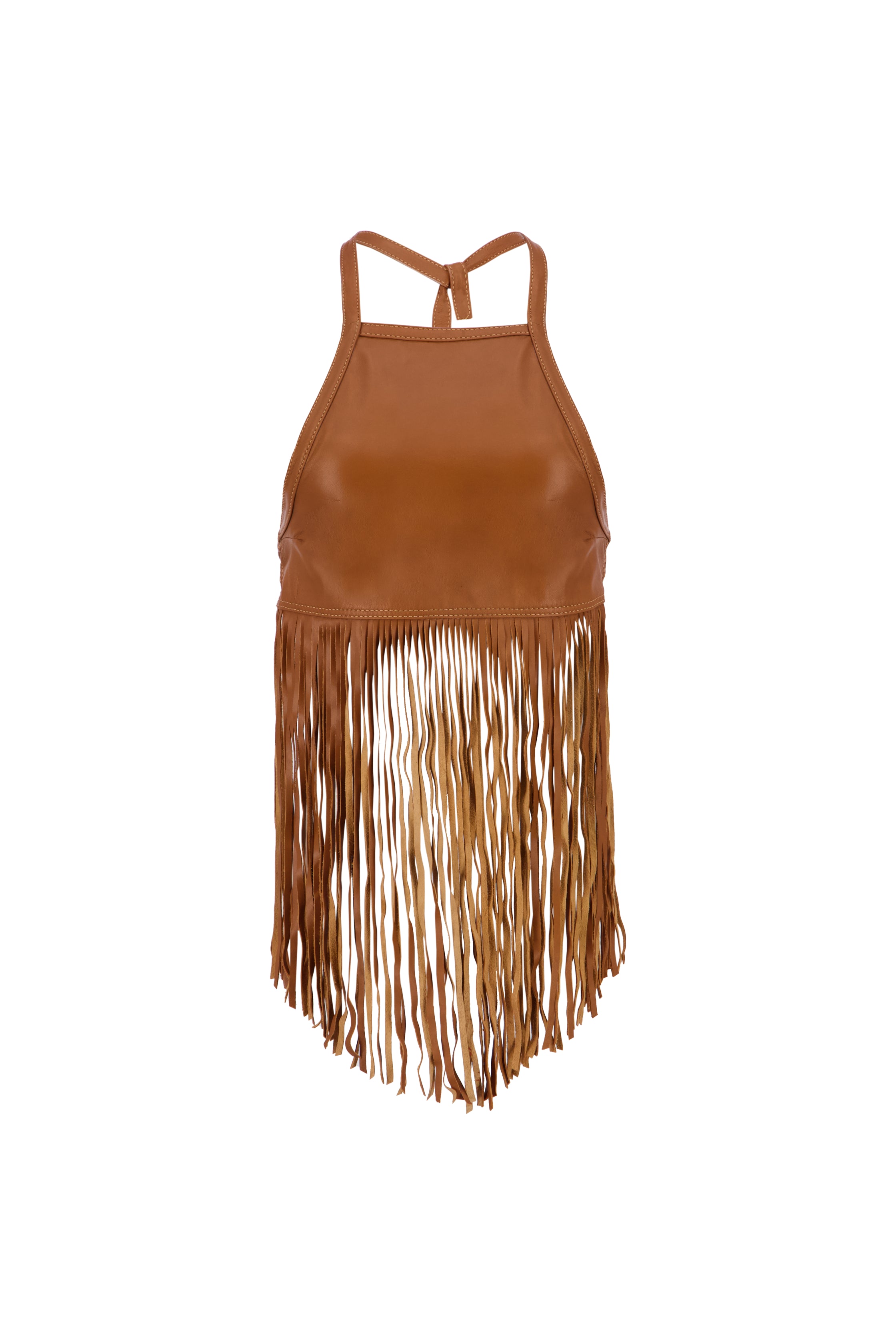 MIDNIGHT FRINGE TOP IN BEIGE