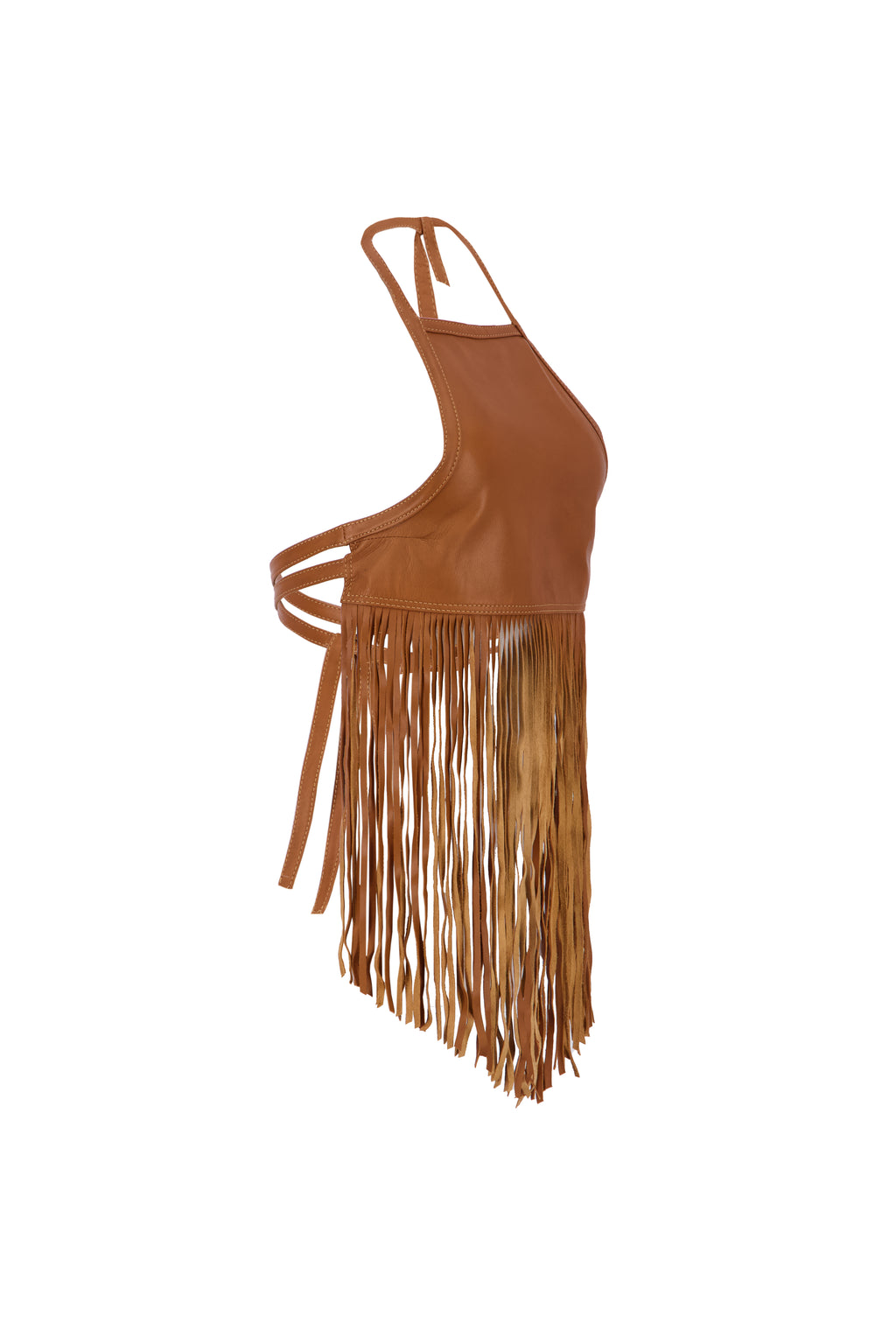 MIDNIGHT FRINGE TOP IN BEIGE